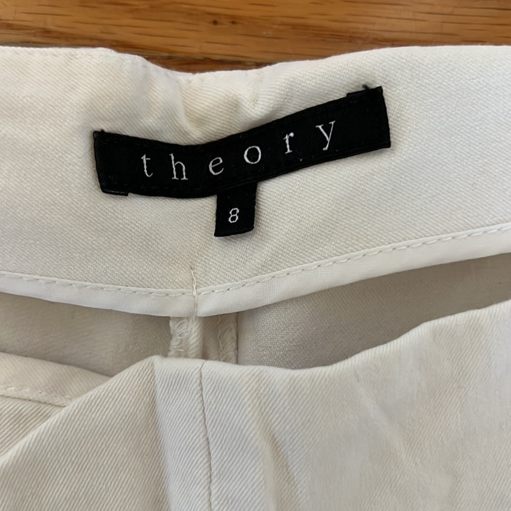 Theory Off-White Cropped Pants